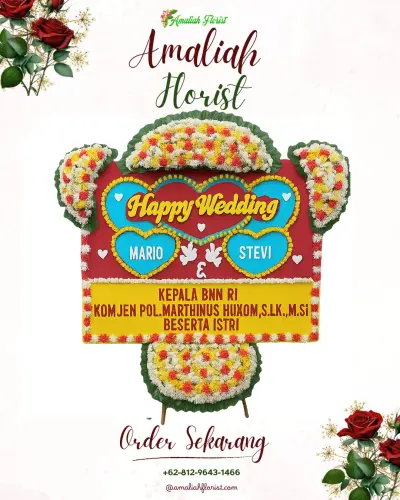 Karangan Papan Bunga Pernikahan di Alang Laweh